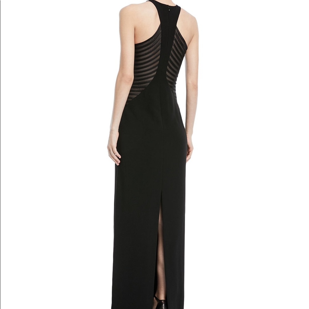 NWT Halston Heritage Side striped Appliqué Gown
